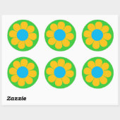 Blume Power Runder Aufkleber (Blatt)