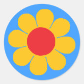 Blume Power Runder Aufkleber (Vorderseite)