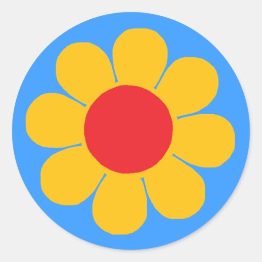 Blume Power Runder Aufkleber (Vorderseite)