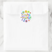 BLUME POWER RUNDER AUFKLEBER (Tasche)