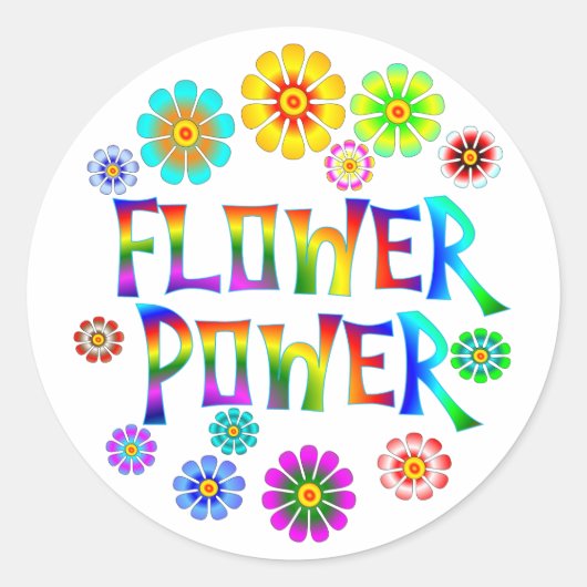 BLUME POWER RUNDER AUFKLEBER (Vorderseite)