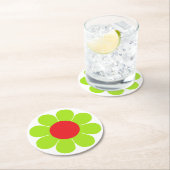Blume Power Runder Pappuntersetzer (Vor Ort)