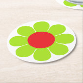 Blume Power Runder Pappuntersetzer (Angewinkelt)