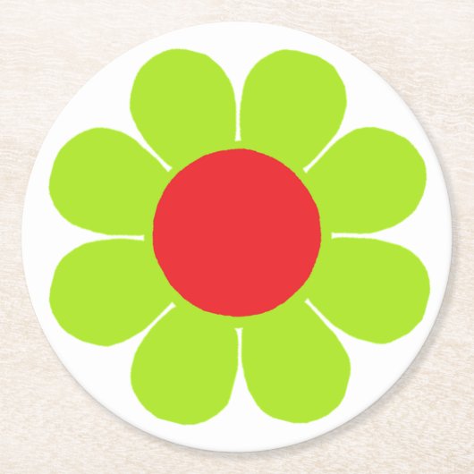 Blume Power Runder Pappuntersetzer (Vorderseite)