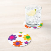 Blume Power Runder Pappuntersetzer (Vor Ort)