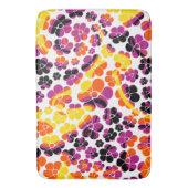 Blume Power - Schwarz, Rosa, Orange und Gelb Badematte (Vorderseite Vertikal)