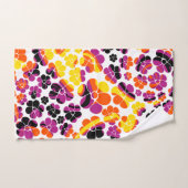 Blume Power - Schwarz, Rosa, Orange und Gelb Badhandtuch Set (Handtuch)