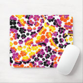 Blume Power - Schwarz, Rosa, Orange und Gelb Mousepad (Mit Mouse)