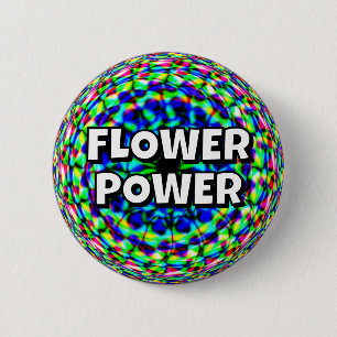 BLUME POWER (Sie können die Wörter ändern) Button
