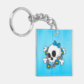 Blume Power Skull Schlüsselanhänger (Vorderseite links)