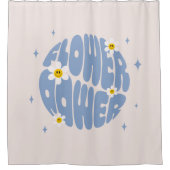 Blume Power Slogan Duschvorhang (Vorderseite)