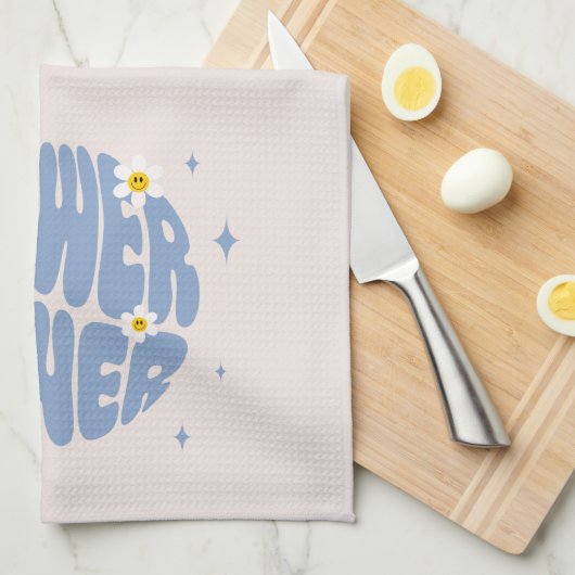 Blume Power Slogan Geschirrtuch (Viertel Falte)