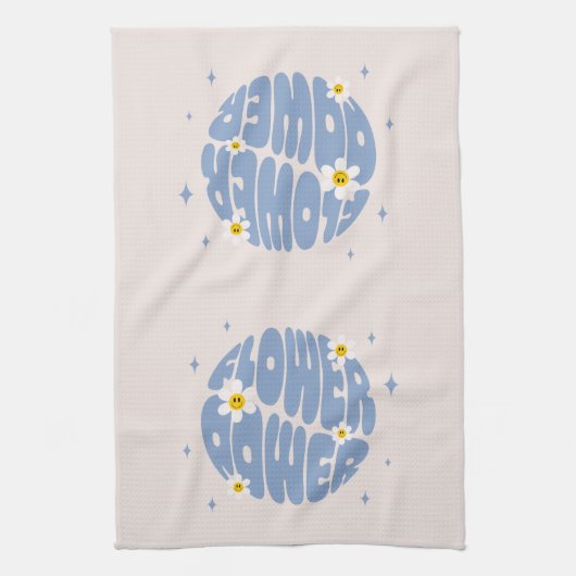 Blume Power Slogan Geschirrtuch (Vertikal)