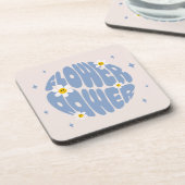 Blume Power Slogan Getränkeuntersetzer (Linke Seite)