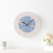 Blume Power Slogan Große Wanduhr (Zuhause)