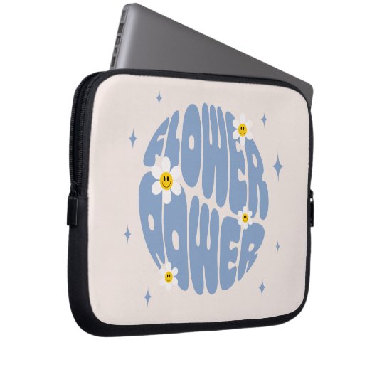 Blume Power Slogan Laptopschutzhülle (Vorne Rechts)