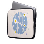 Blume Power Slogan Laptopschutzhülle (Vorderseite Links)