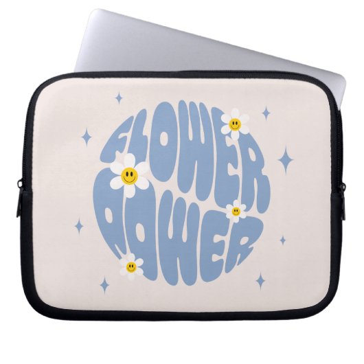 Blume Power Slogan Laptopschutzhülle (Vorderseite)