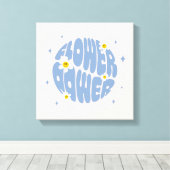 Blume Power Slogan Leinwanddruck (Insitu (Holzboden))