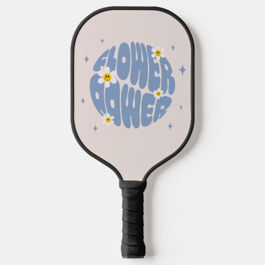 Blume Power Slogan Pickleball Schläger (Vorderseite)