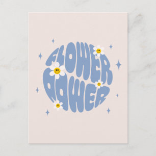 Blume Power Slogan Postkarte
