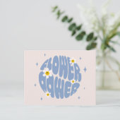 Blume Power Slogan Postkarte (Stehend Vorderseite)
