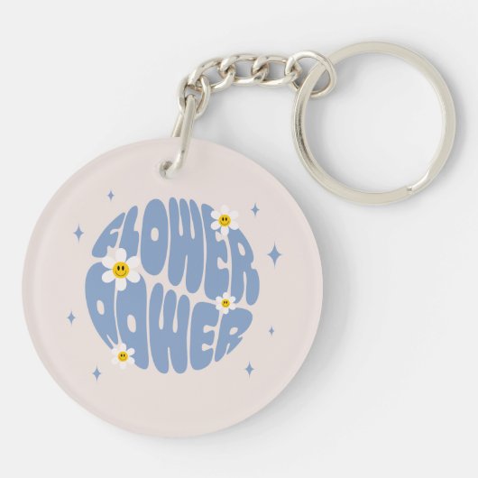 Blume Power Slogan Schlüsselanhänger (Rückseite)