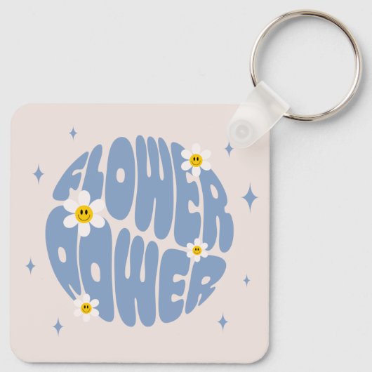 Blume Power Slogan Schlüsselanhänger (Rückseite)