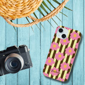 Blume Power Stripes Personalisieren Name iPhone Fa 15 Hülle