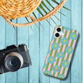 Blume Power Stripes Personalisieren Name iPhone Fa 15 Hülle