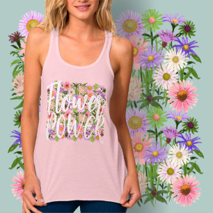 Blume Power Tank Top rosa Boho Haltung