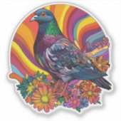 Blume Power Taube Aufkleber (Vorderseite)