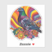 Blume Power Taube Aufkleber (Blatt)