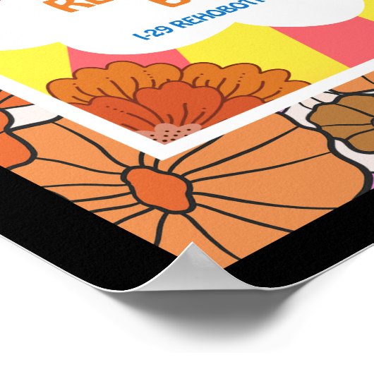 Blume Power TMH Beach Van Poster (Ecke)