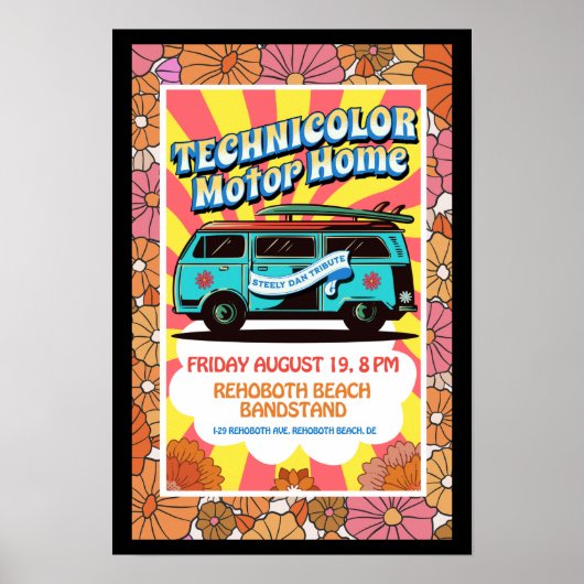 Blume Power TMH Beach Van Poster (Vorne)