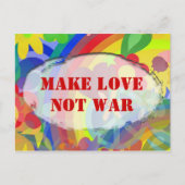 Blume Power und Ihr Text, LIEBE NICHT KRIEG MACHEN Postkarte (Vorderseite)