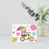 Blume Power Visitenkarten Scooter Flip Flops Visitenkarte (Stehend Vorderseite)