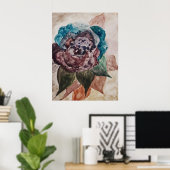 Blume Princess Pastell Navy Blush Pink Blues Poster (Heimbüro)