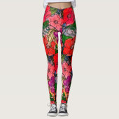 Blume Print Leggings für Frauen (Vorderseite)
