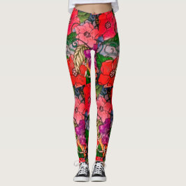 Blume Print Leggings für Frauen