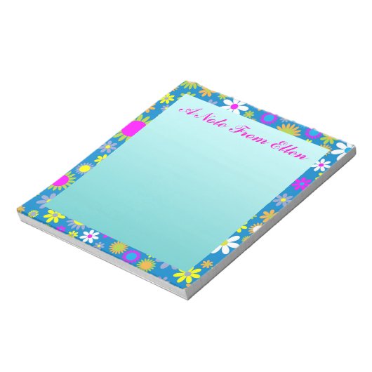 Blume Profusion Blue Notizblock (Rotiert)