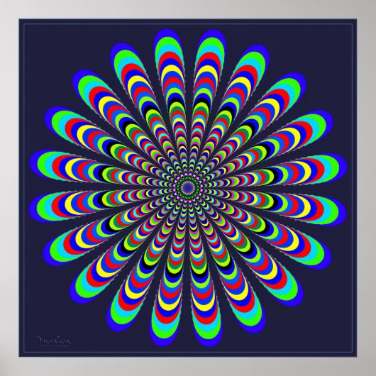 Blume Propeller optische Illusion Poster (Vorne)