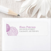 Blume-Puff-Lila-Adressetikett (Insitu)