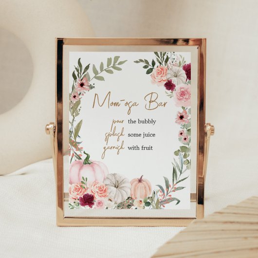 Blume Pumpkin Baby Dusche Mama Osa Bar Poster