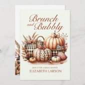 Blume Pumpkin Brunch und Bubbly Bridal Einladung (Vorne/Hinten)