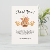 Blume Pumpkin Halloween Herbstdusche Dankeskarte (Stehend Vorderseite)