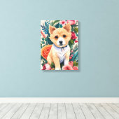 Blume Pup Leinwanddruck (Insitu (Holzboden))