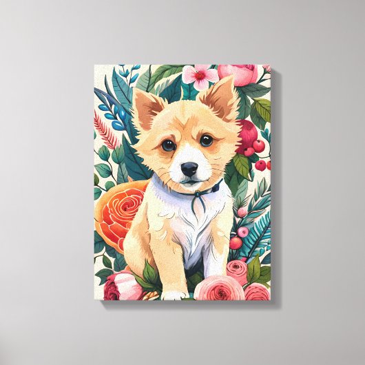 Blume Pup Leinwanddruck (Vorderseite)