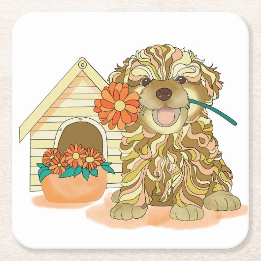Blume Pup Untersetzer (Vorderseite)