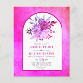 BLUME QR Code magenta Hochzeit Einladung (Vorderseite)